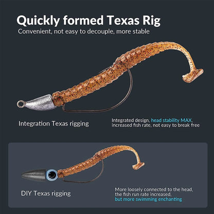 FishTrip 10Pcs Bullet Jig Heads Fishing Hooks 1.75g~14g Texas Rig Saltwater Freshwater Offset Weighted Hook Weedless