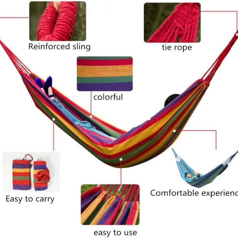 Premium Garden Hammock Portable Carry Bag Outdoor Camping Hanging Travel Swing Wild Frontier Gear LLC