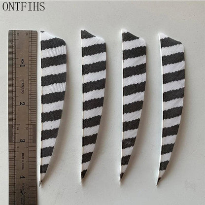 24 Pcs ONTFIHS 4Inch Fletching Arrow Striped Shield Cut Turkey Feather Archery DIY Hunting Accessories - Wild Frontier Gear LLC