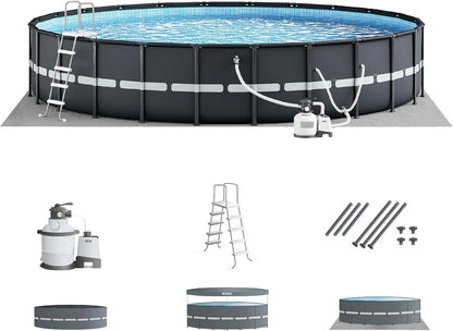 Ultra XTR Deluxe Above Ground Swimming Pool Set, Includes Cartridge Sand Filter Pump, SuperTough Puncture Resistant Wild Frontier Gear LLC