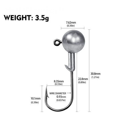 1g 2g 3.5g 5g 7g 10g 12g 20g Crank Jig Head Hook Fishing Hook Head Jig Lure Hard Bait Soft Worm Fishhook Jig Hook For Fishing