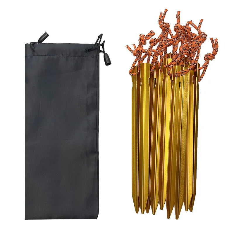Pacoone 10 Pcs Lot 18cm Aluminum Tent Pegs Outdoor Accessories - Wild Frontier Gear LLC