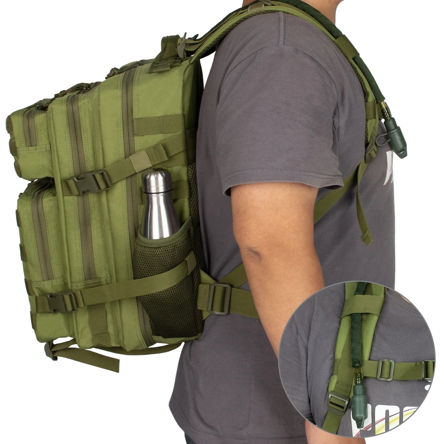 35L Hunting Rucksack Tactical Pack Backpack Waterproof Bug Out Bag Small Outdoor Hiking Camping Tactical Backpack Men's Travel