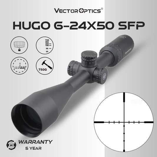 Vector Optics 6-24X50 Sfp Riflescope with Parallax Setting Tactical Sights Hunting Collimator .22Wmr & .308Win 750G Shock Proof