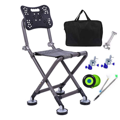 Portable Four-leg Fishing Chair Folding Fish Chair 180 Degree Adjustable Backrest Recliner Aluminum Alloy Camping Chair Stool - Wild Frontier Gear LLC