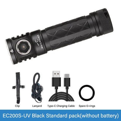 Skilhunt ESKTE EC200S-UV 2100 lumens White and UV 365nm beam USB-C Rechargeable Powerful EDC flashligh Wild Frontier Gear LLC