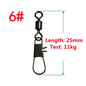 50pcs Fishing Swivels Interlock Snap Pin Ball Bearing Swivel Rolling Solid Rings Connector