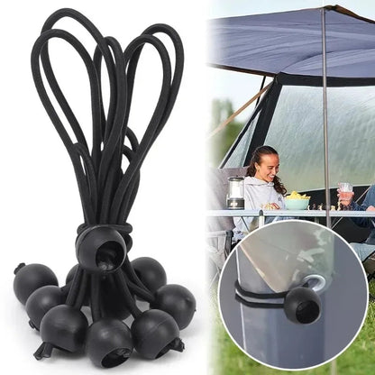 Outdoor Elastic Ball Rope Bungee Cords Portable Tent Fixing Tarpaulin Awning Canopy Heavy Duty Tarp Tie Down for Shelter Cargo Wild Frontier Gear LLC