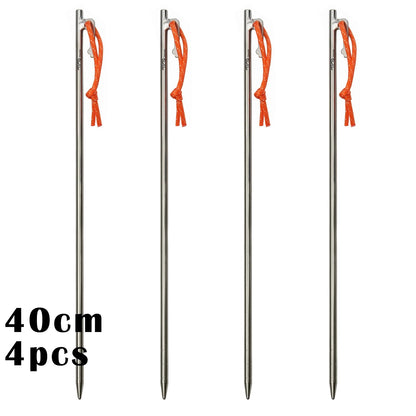 TiTo Titanium Alloy Tent Pegs Outdoor Camping Tent Nail Anti-bending Heavy Duty Canopy Titanium Tent Stake 20/24/30/35/40cm Wild Frontier Gear LLC