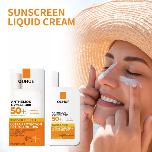 New Invisible Fluid Sunscreen SPF 50+ High Quality Water + Sweat Resistant Hydrating Moisturize Lotion Sunscreen Liquid Cream Wild Frontier Gear LLC