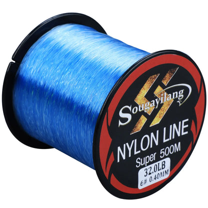 Sougayilang 500M Nylon Fishing Line 11-36.3LB Super Strong Monofilament Fishing Line Quick Water Cutting Carp Fishing Line Pesca