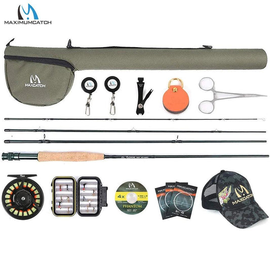 Maximumcatch 8-9FT 3-8WT Extreme Fly rod with Tino Die-casting Aluminum Fly Reel & Line&Tackle Box Fly Fishing Outfit - Wild Frontier Gear LLC