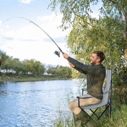 Portable Folding Grey Camping Chair, 1-Pack - Wild Frontier Gear LLC