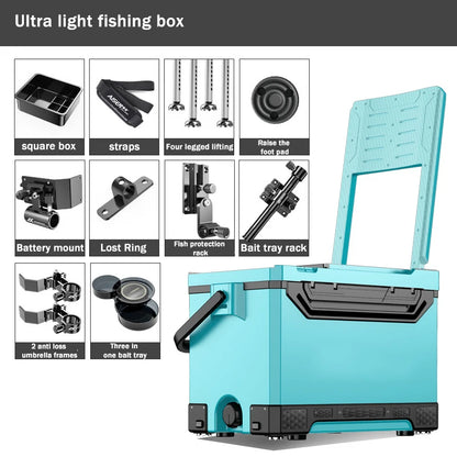 Fishing Tool Accessories Set Table Box 32L Large Capacity PP Material Insulation Live Fish Box Multifunctional Fishing Box