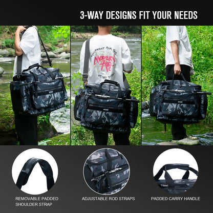 Goture 45*25*38cm Outdoor Fishing Bag 600D Oxford Fabric Waterproof Large Capacity Multifunctional Lure Fishing Tackle Pack