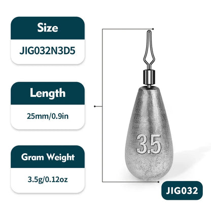 PROBEROS 10pcs/box Drop Shape Fishing Sinker 3.5g-5g-7g-10g-14g-20g Drop Shot Weights & Pencil Sinkers Tackle Wholesale Wild Frontier Gear LLC