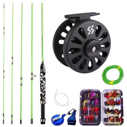 Sougayilang Fly Fishing Rod and Reel Full Kit 5sections Carbon Fly Fishing Rod and 5/6 Reel Perch Fly Fishing Suitable for Pesca - Wild Frontier Gear LLC