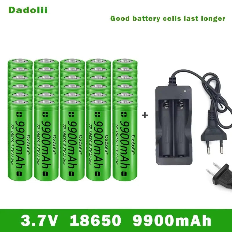 18650 Battery Rechargeable Battery 3.7V 18650 9800mAh Capacity Li-ion Rechargeable Battery For Flashlight Torch Battery+Charger Wild Frontier Gear LLC