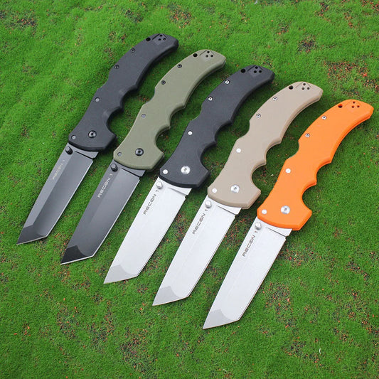 Cold RECON 1 Military Tactical Folding Knife AUS10A Steel Tanto Combat Hunting knife Outdoor Survival Self-defense Pocket Knives