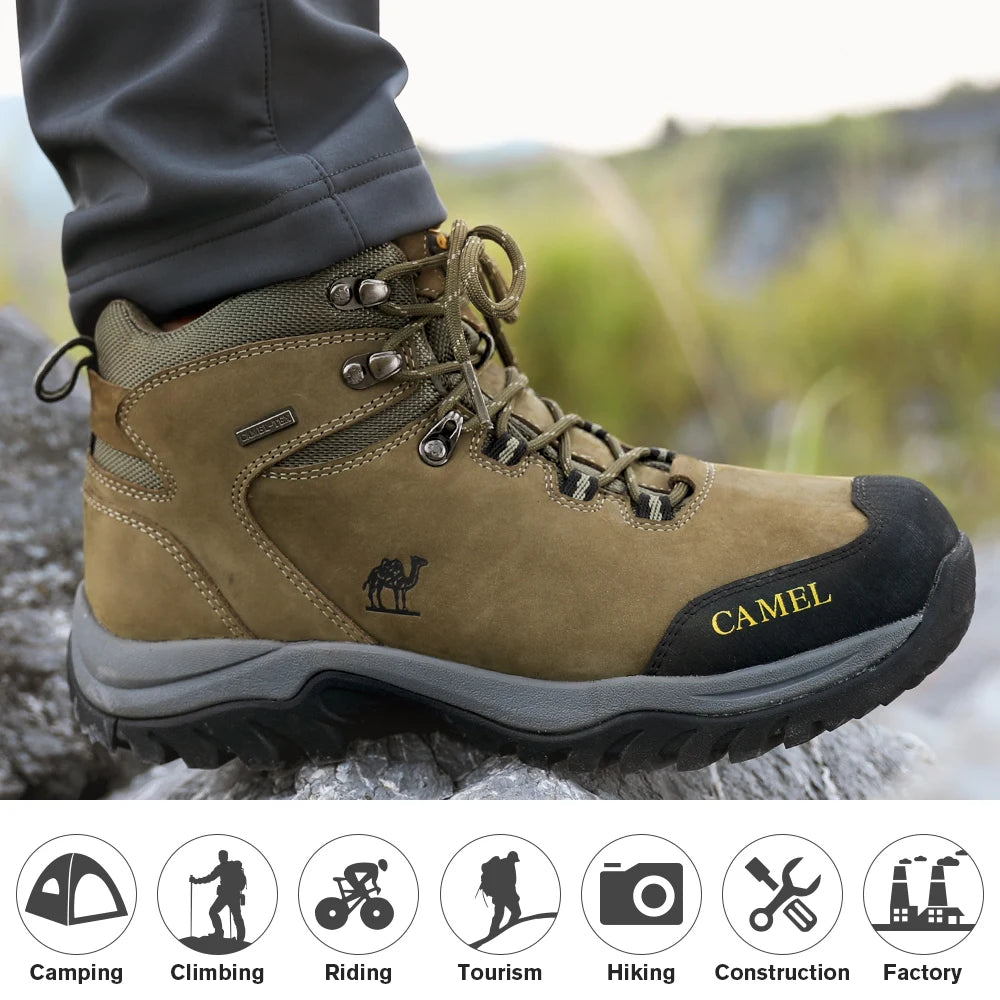 GOLDEN CAMEL Waterproof Hiking Shoes Men and Women Outdoor Anti-Slip Climbing Trekking Shoes for Men 2023 Leather Hiking Boots - Wild Frontier Gear LLC