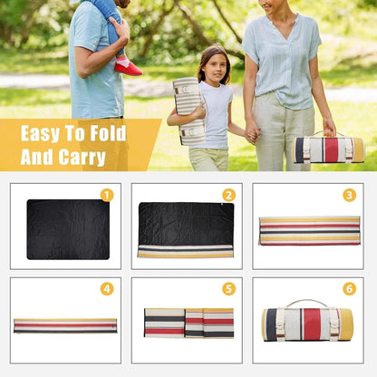 Picnic Blanket Waterproof, Beach Portable with Carry Strap Outdoor Camping Party, Large Foldable Sand Proof for Wet Grass Hiking Wild Frontier Gear LLC