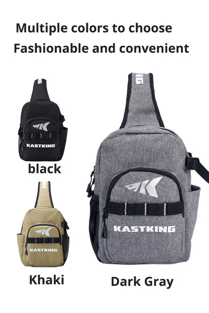 KastKing Bait Boss Fishing Sling Tackle Bag, Fishing Shoulder Backpack with Rod Holder, Cross Body Sling Bag