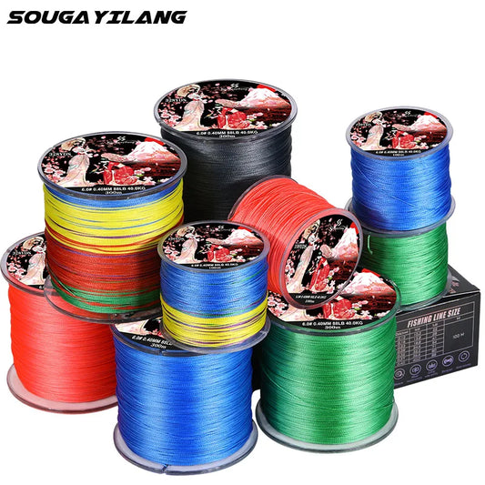 Sougayilang 300M 8 Strands Braided Fishing Line Multifilament Japan Fishing Lines X8 Fishing Line Braided Wire Bass Carp Fishing