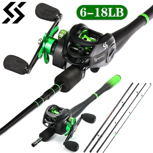 Sougayilang Casting Fishing Set Carbon Fiber Rod Baitcasting Reel - Wild Frontier Gear LLC