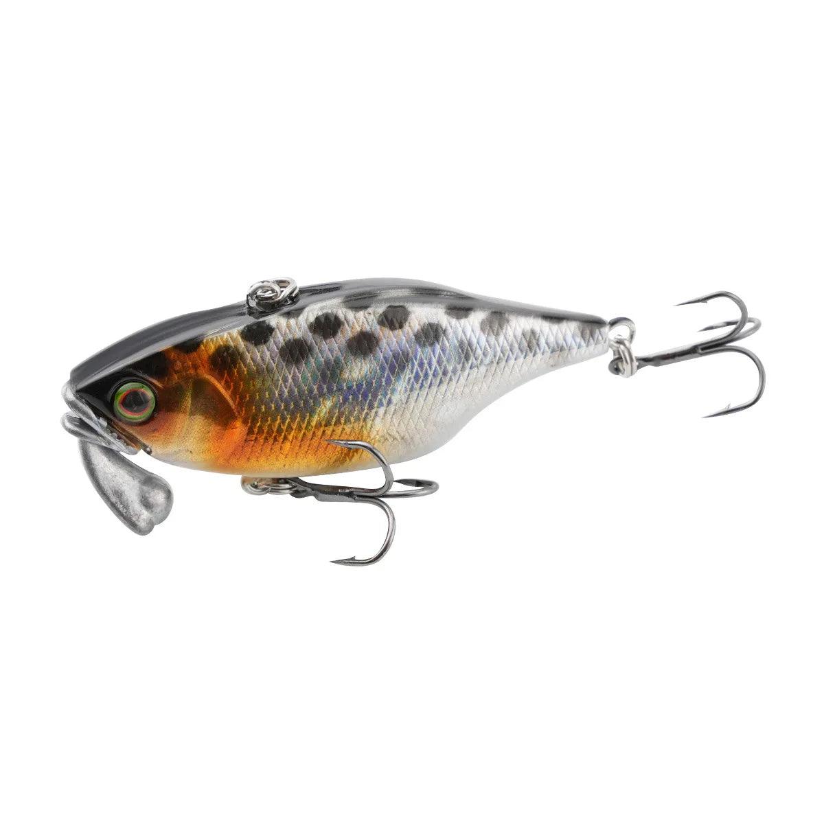 TeStar 60mm 18g Long-Casting Vibration Fishing Lure with 3D Eyes - Artificial Wobbler for Bass and Trout - Wild Frontier Gear LLC