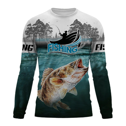 2023 New Spring And Autumn Men's Long Sleeve T-shirt With Fish Pattern Printing Outdoor Fishing Essential T-shirt XS-5XL - Wild Frontier Gear LLC