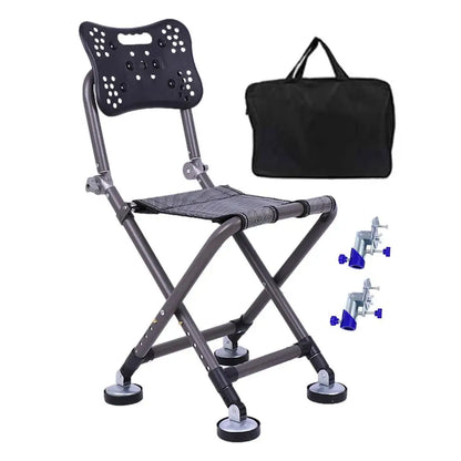 Portable Four-leg Fishing Chair Folding Fish Chair 180 Degree Adjustable Backrest Recliner Aluminum Alloy Camping Chair Stool - Wild Frontier Gear LLC