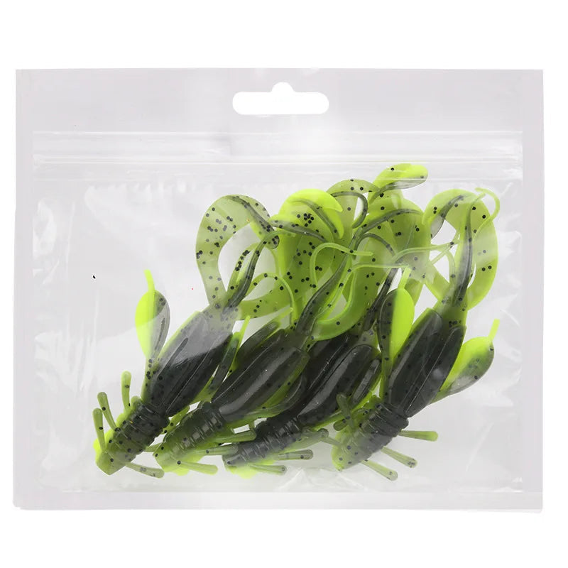 WEIHE 4pcs Beard Shrimp Soft Lure 10cm 10g Fishing Artificial Bait Soft Fishing Lure Simulation Lifelike Prawn Soft Shrimp Bait Wild Frontier Gear LLC