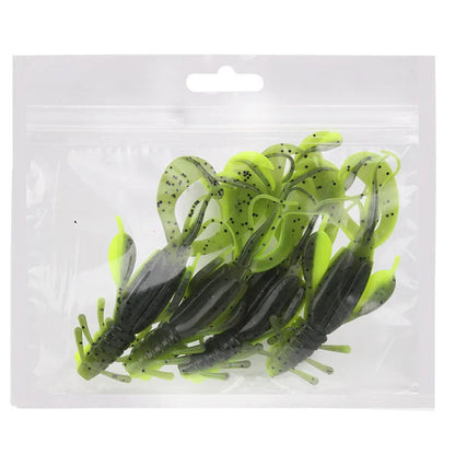 WEIHE 4pcs Beard Shrimp Soft Lure 10cm 10g Fishing Artificial Bait Soft Fishing Lure Simulation Lifelike Prawn Soft Shrimp Bait Wild Frontier Gear LLC