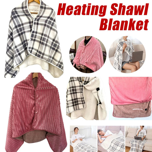 USB Charging Heated Blanket Shawl 3 Heating Levels Warm Carpet Wearable Electric Shawl for Outdoor Camping Home Office Sleeping Wild Frontier Gear LLC