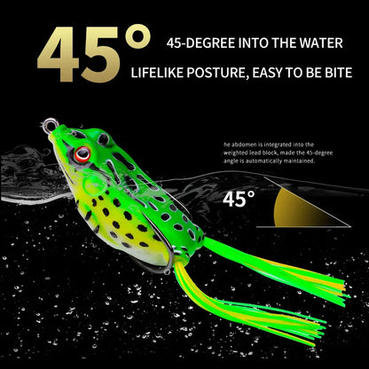 15pc/set Frog Soft Lure Tube Bait Plastic Fishing Lure with Fishing Hooks Topwater Ray Frog Artificial 3D Eyes Fishing Lures Set