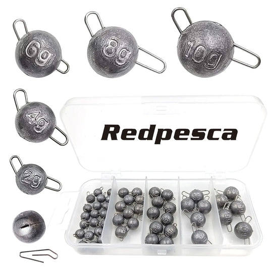 50/40/35 Cannonball Fishing Weights Sinkers Quick Set Up Jig Head Ball Sinker Cheburashka Weight for Bass Trout Pike Perch Pesca Wild Frontier Gear LLC