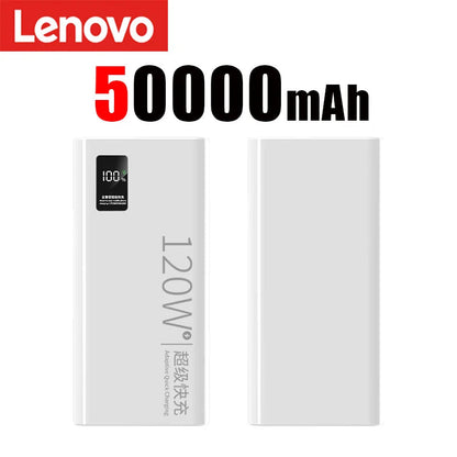 Lenovo 120W High Capacity Power Bank 50000mAh Fast Charging Powerbank Portable Battery Charger For iPhone Samsung Huawei 2025 Wild Frontier Gear LLC