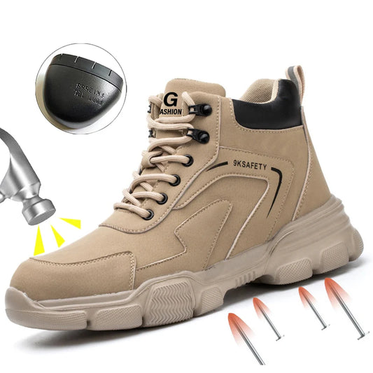 Men Steel Toe Safety Work Boots Indestructible Construction Safety Boots Puncture Proof Male Work Shoes Protective Footwear - Wild Frontier Gear LLC
