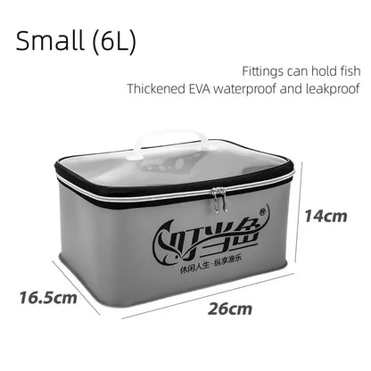 Portable EVA Fishing Tool Box, Fishing Accessory Organizer, Live Bait Storage Container, 3L/5L/7L Large Capacity Water Container