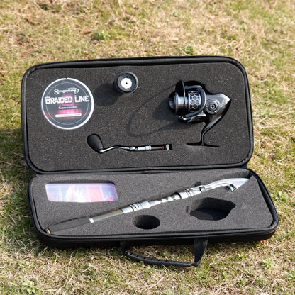 Sougayilang Fishing Rod Combos with Telescopic Fishing Pole Spinning Reels Fishing Carrier Bag Lure line Sets For Travel Fishing