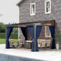 10x10 FT hardtop barbecue pavilion with iron sloping roof, side frame and extended countertop, durable barbecue shed Wild Frontier Gear LLC