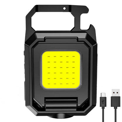 XPE Mini Keychain Light 1000LM COB LED Pocket Flashlight 800mAh Type-C USB Rechargeable IPX4 Waterproof Portable Outdoor Tool