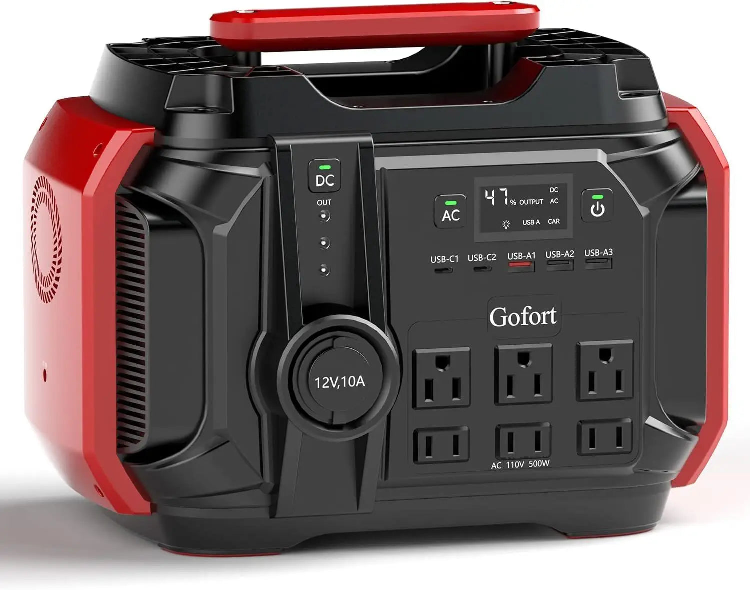 Portable Power Station 540Wh/500W(Peak 1000W) 6 x AC 110V Outlets PD 60W Portable Solar Generator CPAP Battery Power Outage Wild Frontier Gear LLC