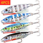 4-Piece Metal Spoon Lure Set for Slow Jigging - 10g to 30g Artificial Bait for Bass Fishing and Shore Fishing Tackle - Wild Frontier Gear LLC