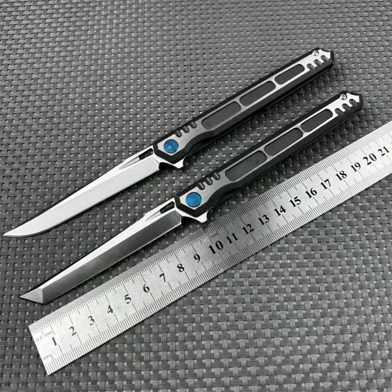 Portable Folding Pocket knife M390 blade Titanium Handles Tanto Outdoor survival Fishing Tactical Hunting Camping EDC Multitool