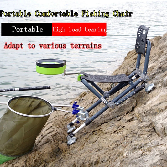 Portable Fishing Chair Folding Fish Chair 180 Degree Adjustable Backrest Four-leg Recliner Aluminum Alloy Camping Chair Stool - Wild Frontier Gear LLC