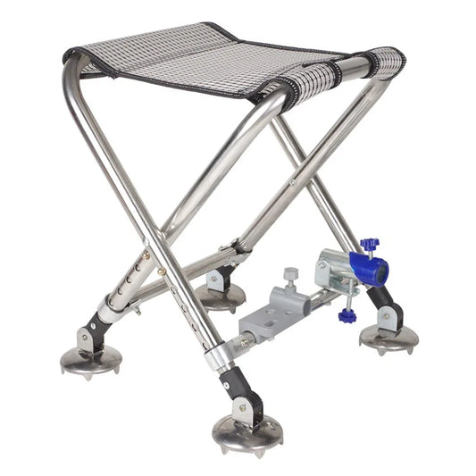 Adult Mini Fishing Chair Seating Foldable Outdoor Stainless Steel All-terain Light Weight  Legs Adjustable Portable Fishing Gear - Wild Frontier Gear LLC