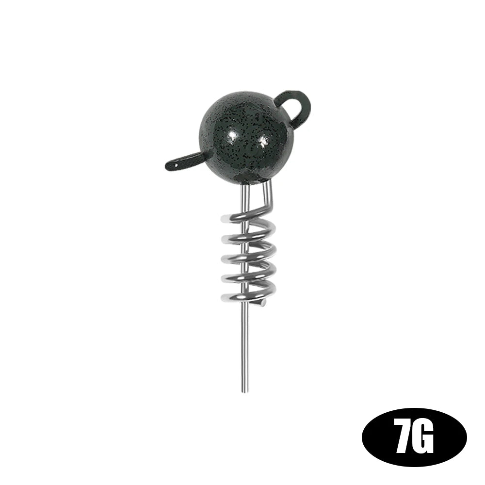 Rosewood Screw Jig Head For Soft Lure 7g 10g 15g 20g 25g 30g 50g With Screw Spiral Sinker Weight Rubber Fish Fishing Equipment Wild Frontier Gear LLC