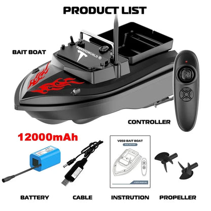 VWVIVIDWORLD Brand,500M Remote Control,RC Fishing Bait Boat,2KG Loaded,Fixed Speed Cruise,Waterproof,High Speed,4 Night Light