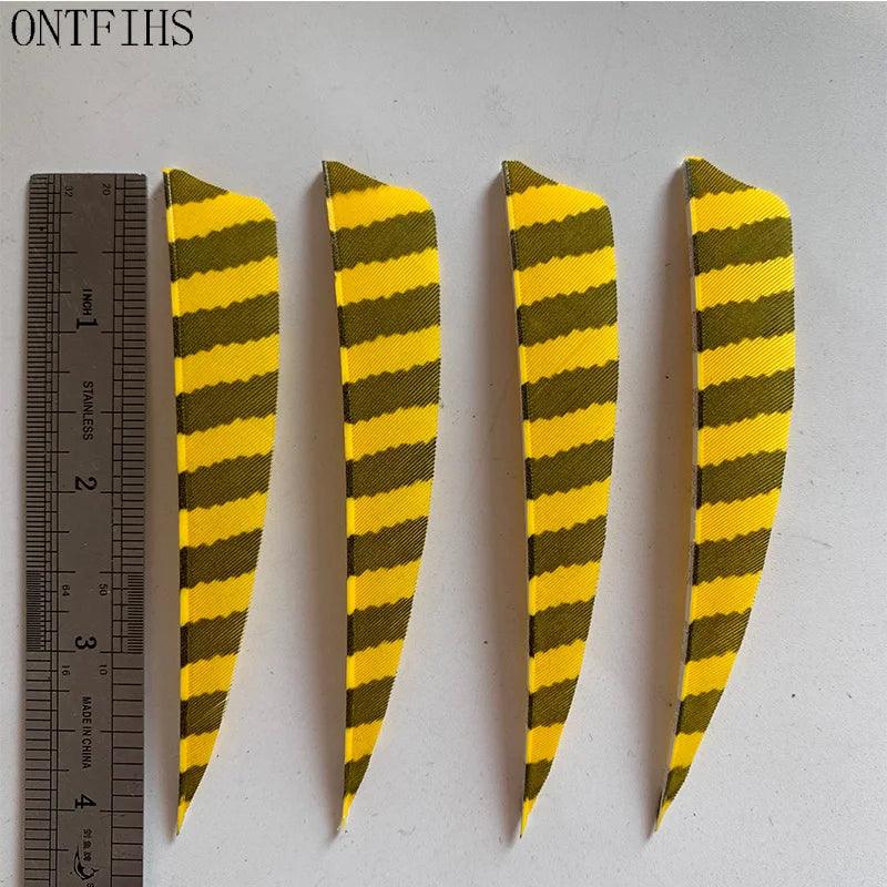 24 Pcs ONTFIHS 4Inch Fletching Arrow Striped Shield Cut Turkey Feather Archery DIY Hunting Accessories - Wild Frontier Gear LLC